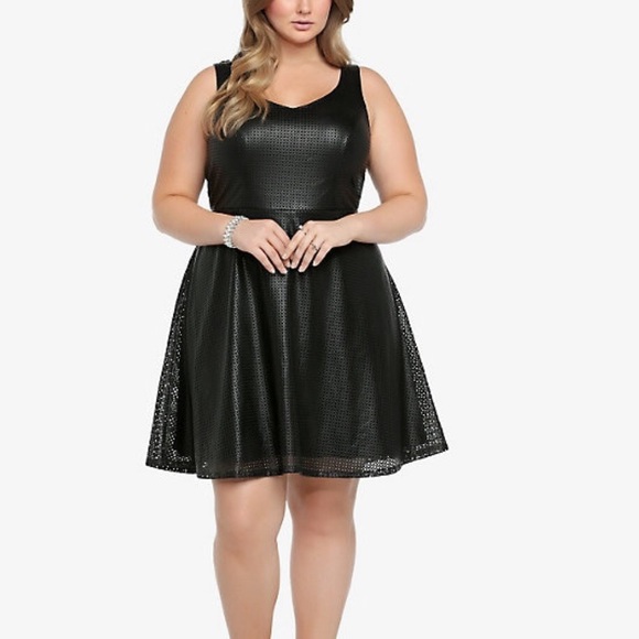 torrid Dresses & Skirts - Torrid Perforated Faux Leather Skater Dress Sz 18